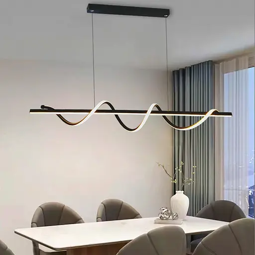 Закручена LED люстра у чорному корпусі 100 см | Арт. H22L-1000 BK | Line F - фото 1