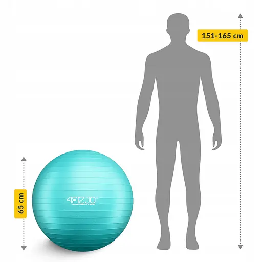 М'яч для фітнесу (фітбол) 4FIZJO 65 см Anti-Burst Mint (P-5905973404761) - фото 5