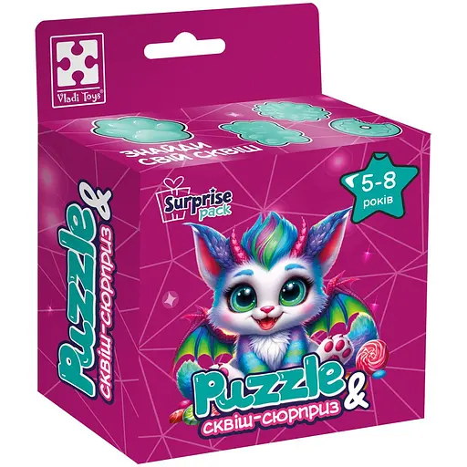 Пазли з сюрпризом Vladi Toys Кольоровий дракончик (VT8030-05) - фото 1