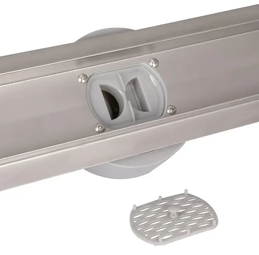 Линейный трап Qtap Scorpio Tile600 из нержавеющей стали, под плитку (поворотный сифон/сухой затвор) QTSCOTILE600 - фото 4