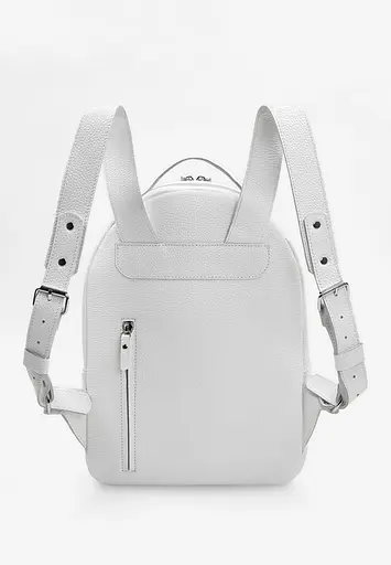 Шкіряний рюкзак Groove M білий зернистий - фото 4