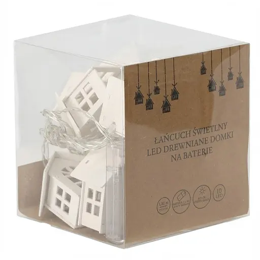 Гирлянда Chomik Домики 10LED теплый белый на батарейках (LED4222)
