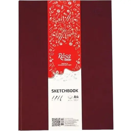 Блокнот A4 Rosa Studio (21х29.7см) 100г/м2 96л бордо - фото 1