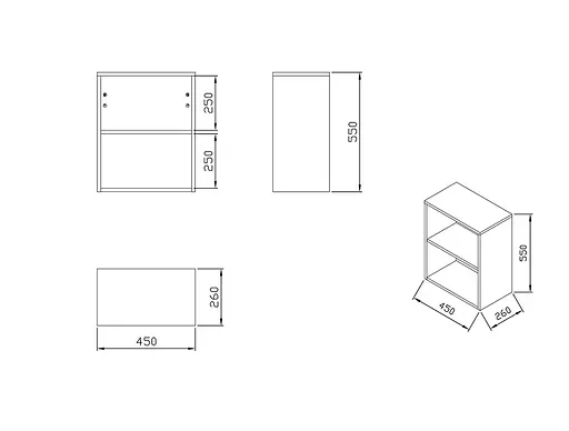 Шафа підвісна Ravak SB Natural 450 X000001055, Білий, Білий - фото 2