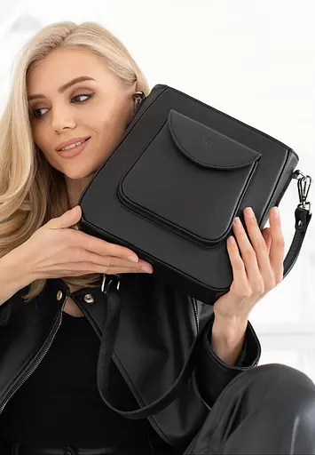 Жіноча шкіряна сумка Stella чорна - фото 2