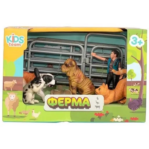 Дитячий іграшковий набір Ферма Kids Team Q9899-X13_2 собаки, кішка, кролик - фото 1