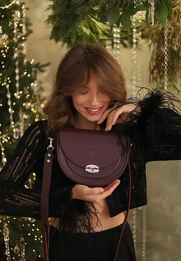 Жіноча шкіряна сумка Kira Бордова - фото 2