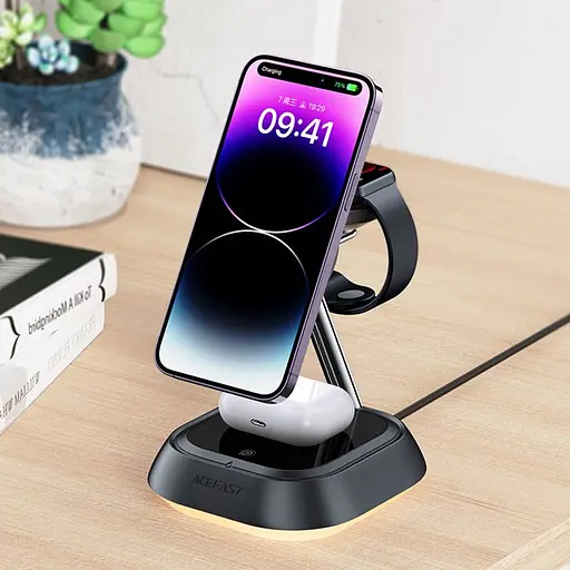 БЗП Acefast E16 desktop 3-in-1 Black - фото 8