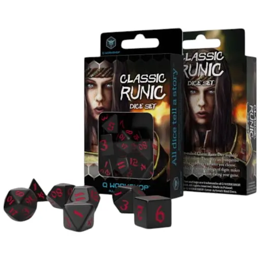 Набор кубиков Classic Runic Black & red Dice Set , 7 шт. (SCLR01)