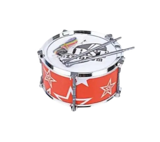 Игрушечный барабан для детей 2251-1, оранжевый, 27×22×29 см – с палочками и ремешком, в пакете