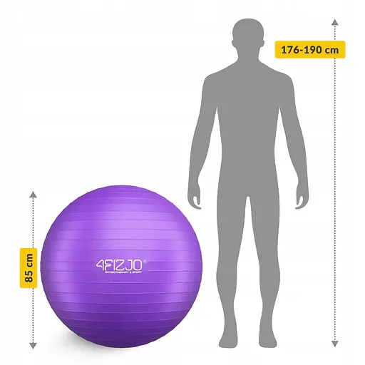 М'яч для фітнесу (фітбол) 4FIZJO 85 см Anti-Burst Violet (P-5905973404846) - фото 11