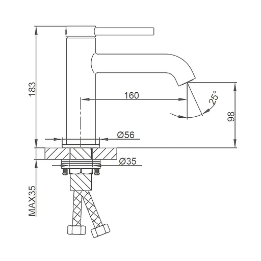 Змішувач для умивальника Gappo G1006-6 - фото 5