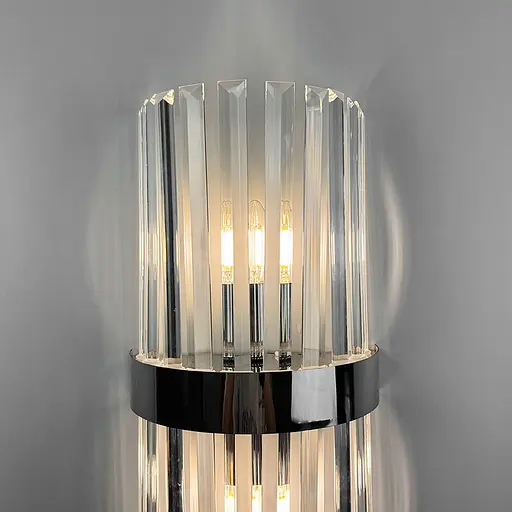 Бра в корпусі хром з скляними видовженими камінчиками Line F Арт. WS 150/2 CH - фото 4