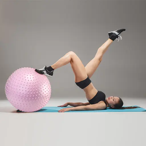 Мяч для фитнеса (фитбол) Cornix 65 см массажный Anti-Burst Light Pink XR-0489 - фото 6