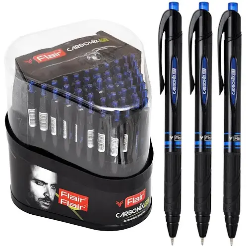 Авторучка 1364 Flair кулькова масляна Carbonix RT 0,7 мм синя, ціна за 1штуку (8901765120236) - фото 2