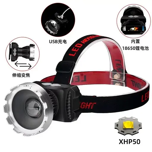 Налобный аккумуляторный фонарь SQ-820 - фото 4