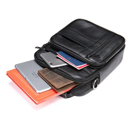 Кожаный мессенджер мужской Vintage 20х25,5х5,5 см sum0013959 - фото 3