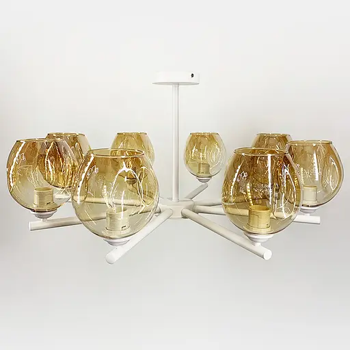 Стельова люстра на 8 плафонів в білому корпусі Line.F K 149/8 WT+BR - фото 2