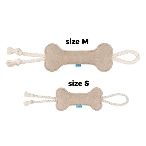 Игрушка для собак Barksi Косточка с канатом M бежевая - фото 2