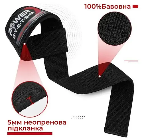 Лямки для тяги Power System PS-3400 Power Straps Black/Yellow (PS-3400_Bl/Yellow) - фото 4