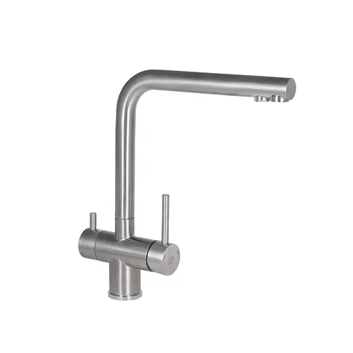 Змішувач для кухн Lidz Ariaі 24F-SFS F-подібний з використанням фільтрованої води (k35) Никель - фото 1