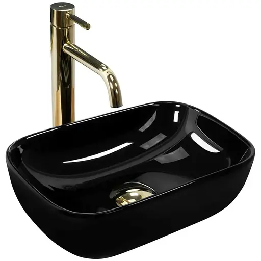Умивальник Rea Belinda mini накладний black REA-U8004, Чорний - фото 1
