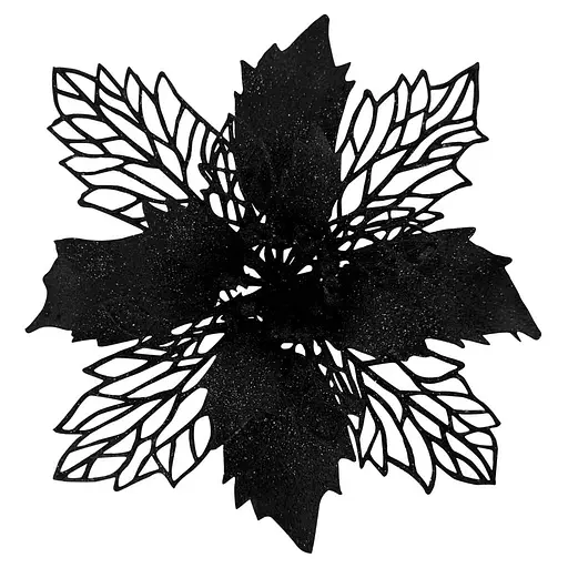 Ялинкова іграшка MIS LT Квітка Різдвяник 17х17х4 см чорний - фото 1