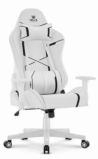 Компьютерное кресло Hell’s HC-2001 White-Black экокожа - фото 1