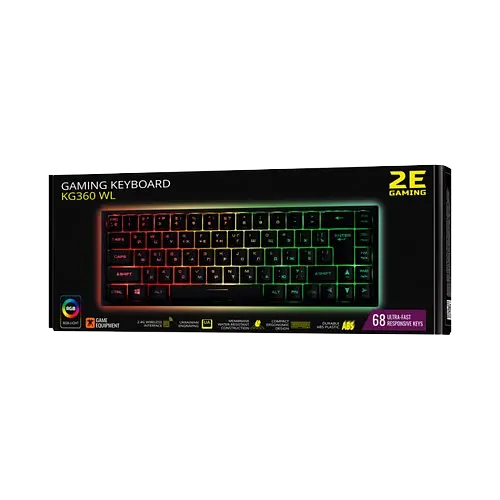 Клавіатура бездротова 2E GAMING KG360 RGB Black (2E-KG360UBK) - фото 2