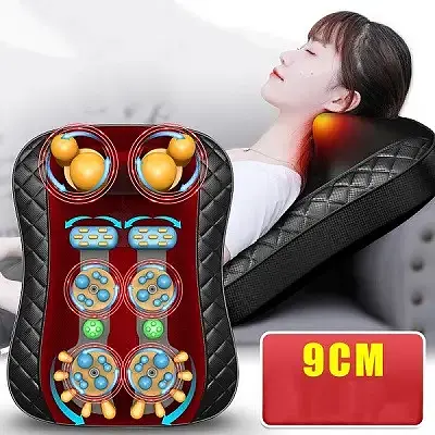 Масажна подушка для спини 97Z з пультом (розминаючий масаж, Шиацу, прогрів) Чорний - фото 6