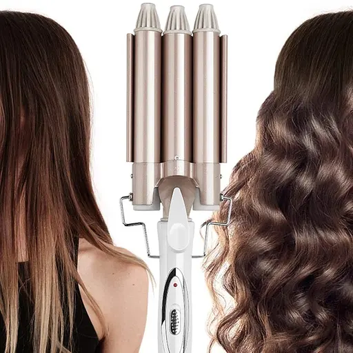 Тройная плойка для волос Geemy GM 1988 плойка три волны керамика 25 мм щипцы для создания волн 45 Вт Белый - фото 7