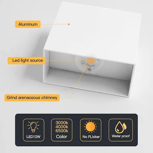 Світлодіодні настінні світильники FUPE 12 Вт Нейтральний білий 1200LM 4 шт. - фото 6