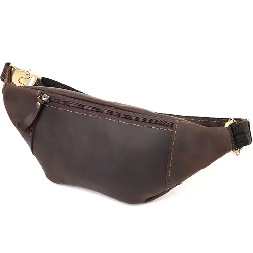 Зручна сумка-бананка для чоловіків із натуральної вінтажної шкіри SHVIGEL 34х12х4 см sum0027452 - фото 2