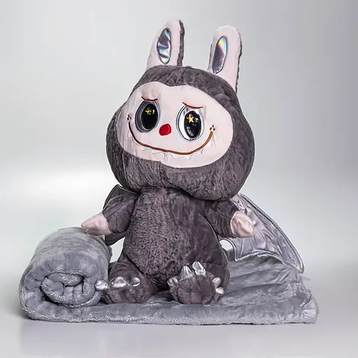 М'яка іграшка-плед та подушка 3 в 1 Labubu Brown Dragon Сірий Colorful Home 520-29G - фото 6