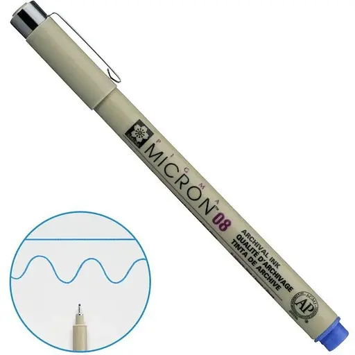 Линер Pigma Micron (0.8) 0.5 мм Синий Sakura - фото 1