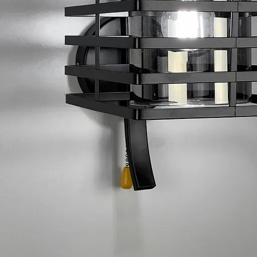 Металлические бра в стиле Лофт в черном корпусе 30х16 см с плафоном Line F Арт. 12391/1W BK+GR - фото 3