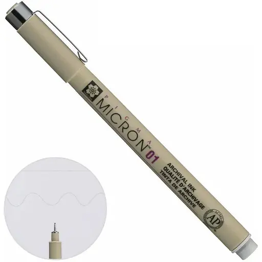 Линер Pigma Micron (0.1) 0.25 мм Серый Светлый Sakura - фото 1
