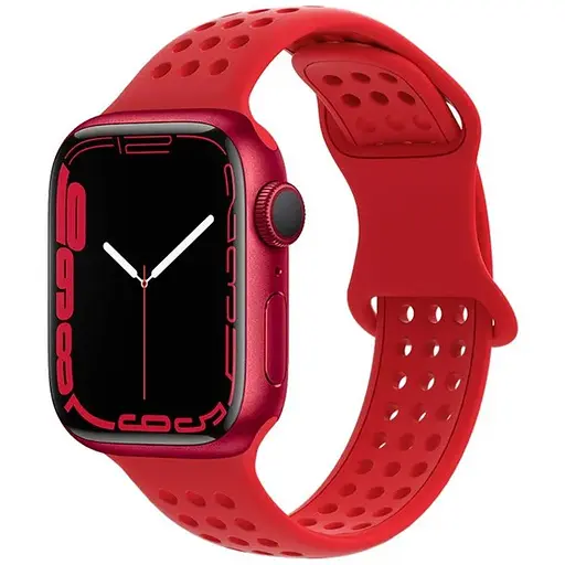 Ремешок силиконовый Hoco iWatch WA08 honeycomb 42/ 44/ 45/ 49 мм big красный - фото 1