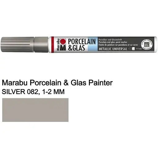 Маркер для кераміки холодної фіксації Срібло 1-2 мм Marabu 012331082 - фото 1