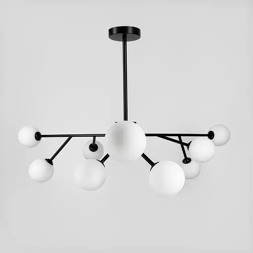 Потолочная люстра в черном корпусе на 9 белых плафонов Ø 100 см Ст. AOC 19/9 BK G9 Line F - фото 2