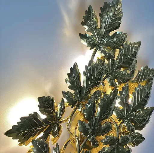 Світильник у флористичних мотивах з фактурного листя Line F Арт. WB5034-600-4P - фото 6