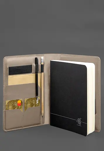 Шкіряний блокнот А5 (софт-бук) 9.4 світло-бежевий - фото 3