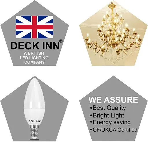 DECK INN 5шт 4w світлодіодних лампочок свічок E14 - фото 2