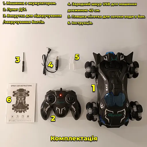 Машинка на радиоуправлении Gallop. Космический дизайн. Пускает пар. Светится - фото 9