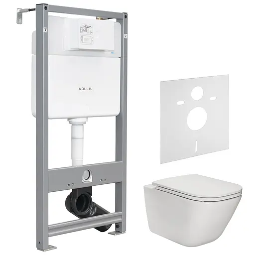 Комплект инсталляция 4 в 1 Volle Master Evo 212010 + унитаз Roca Gap Clean Rim A34H470000 с сидением Soft Close Slim, Белый - фото 1