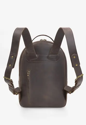 Кожаный рюкзак Groove M темно-коричневый старинный. - фото 4