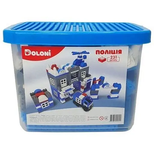 Конструктор Полиция Doloni 013888/02 в пластиковом боксе 231 деталь - фото 1