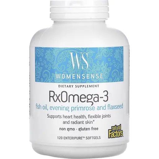 Омега-3 для женщин Natural Factors WomenSense RxOmega-3, 120 гелевых капсул