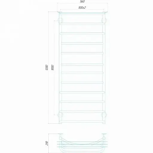 Рушникосушка водяна Deffi Юність П12 500х1200 мм нижнє підключення - фото 2