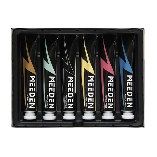 Набор акриловых красок MEEDEN Iridescent 6x22 мл - фото 2